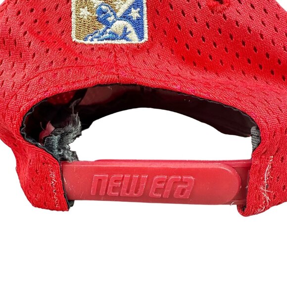 Vintage New Era Clearwater Threshers MiLB Hat Medium Large Red Mesh Strap back - Picture 2 of 13